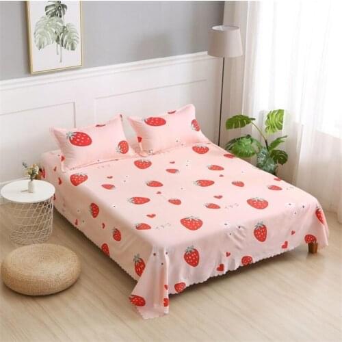 New Product Bedding Sheet 1pc 100%Polyester Printed Bed Linen Flat Sheet Bedsheet 90/120/150/180/200/220cm Bedspread Pillowcase