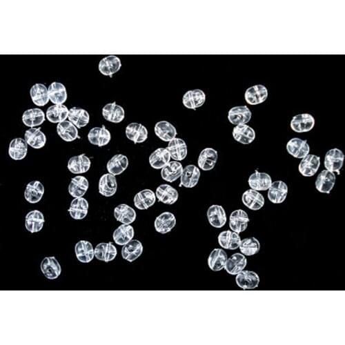 100PCS/Lot 4.7*6mm Fishing Plastic Transparent Clear Crossing Beads Double Pearl Drill Oval Beads Carp Fishing Stop Rigs Beads