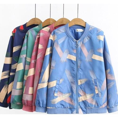 NEW 2020 Spring Fashion Women Jacket & Coat Lady Printing Zipper Casual Jackets Female Autumn Windbreaker Outwear Plus Size 4XL