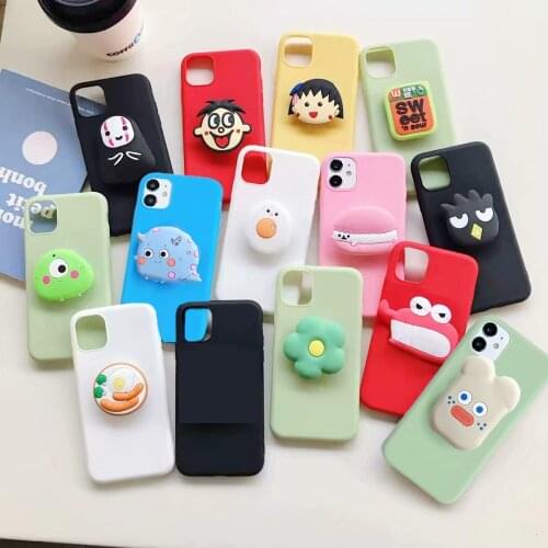 3D Cute Cartoon Soft phone case For Samsung Galaxy A11 A10 A20 A21 A30 A50 A51 A71 A10S A20S A21S A31 A41 M31 Holder cover