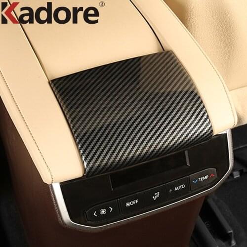 Car Interior Accessories For Toyota Highlander Hybrid 2021 2022 Carbon Fiber Style Center Armrest Box Panel Cover Trim