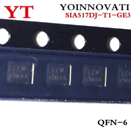 10PCS/Lot SIA517DJ-T1-GE3 EEW SIA517DJ QFN-6 IC MOSFET N/P-CH 12V 4.5A IC