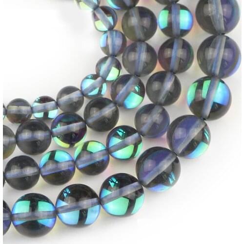 YHBZRET Natural Blue Flash Stone Labradorite 6/8/10MM Light Shining Loose beads for jewelry making bracelet DIY Accessories