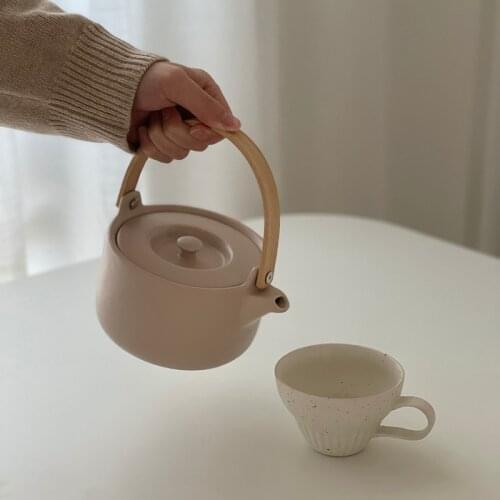 Warmer Handle Filter Teapot Kettle Flower Chinese Green Tea Pot Kettle Ceramic Infuser Teteras Para Te Teapot Crockery DL60CH