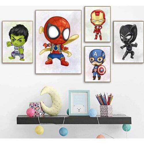 Disney Cartoon Marvel Avengers Superhero Handmade Diamond Painting Cross Stitch Wall Art Birthday Gift Boy Children Room Bedroom