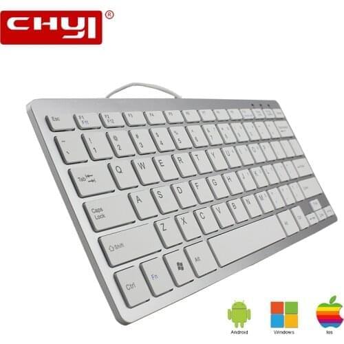 CHYI Ergonomic Mini 78 Keys USB Wired Keyboard Portable Ultra-Thin Small Computer Keypad Office Keyboard For Macbook Laptop