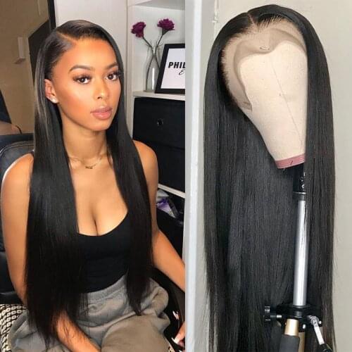 Hairmoda 32 Inch Straight Lace Front Human Hair Wigs 13x4 Lace Front Wig For Women Remy Hair Peruvian Lace Wig 150% Density