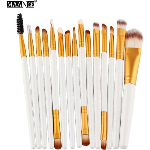MAANGE Makeup Brushes 15pc/set Fashion Make-up Brush Set tools Makeup Toiletry Kit Wool Make Up Brush Set 2019 Feb22