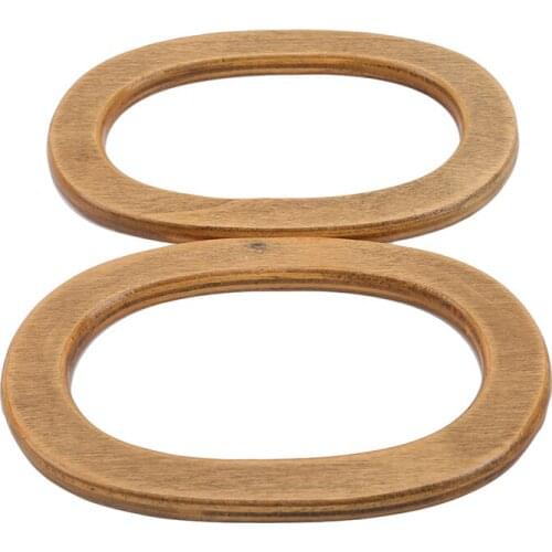 2 Pieces Of Wood Bag Handle Wooden O Shape Bag Purse Frame Hanger Bag Parts Handles 17*11.5cm DIY Handbag Accessories