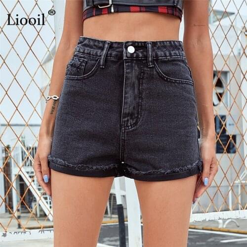 Женские короткие джинсы Liooil China At AliExpress