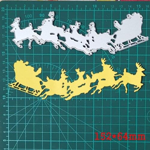 Metal Cutting Dies Deer Carry Santa Claus Sled Craft Die Stencils for Scrapbooking Decorative diy Album Card Making Mould Die