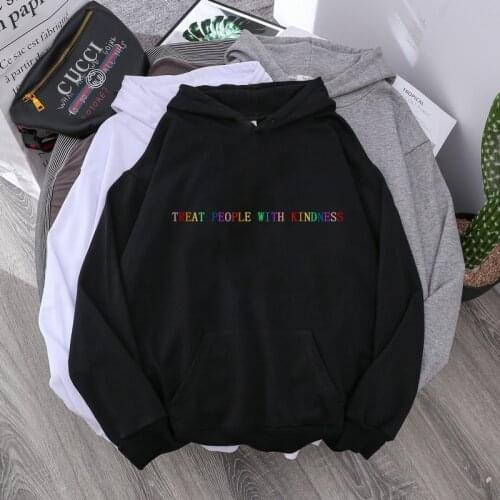 TREAT PEOPLE WITH KINDNESS and kind people fashion autumn and winter women casual punk letters spring hooded sweatshirt men
