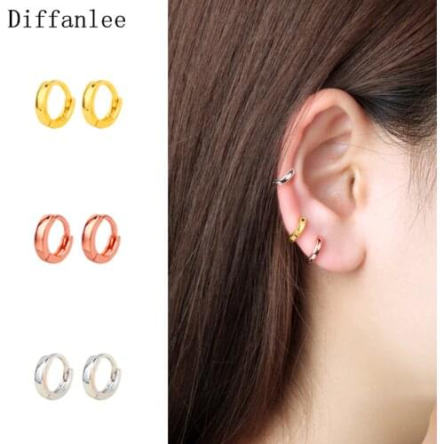 Trend Hip-hop Huggie Circle Small Mini Slim Hoop Earrings 3 colors For Women Fashion Hot Gift for Kids Girls Baby Children