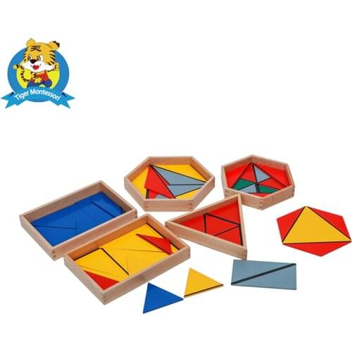 Montessori sensorial Constructive Triangles With 5 Boxes toy