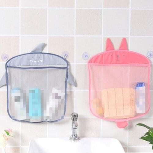 Cartoon Kids Bath Toys Mesh Bag Baby Bathroom Shower Hanging Cup Holder Organizer Storage Suction Multifunction Bath Net W1D9