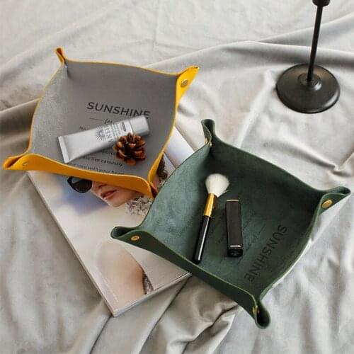 Desktop Folding Storage Containers Makeup Storage Box Room Organizer Jewelry Cosmetics Sundries Tray Bathroom Accessories