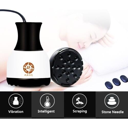 Natural Stone Needle Heating Scraping Massager Electric Body Guasha Massage Lose Weight Dredging Collaterals Detox Health Care