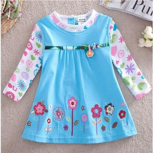 2016 Floral New Real Trade Childrens Clothing For Girls In The Spring And Autumn Outfit Sleeve Cotton T-shirt Free Shipping
