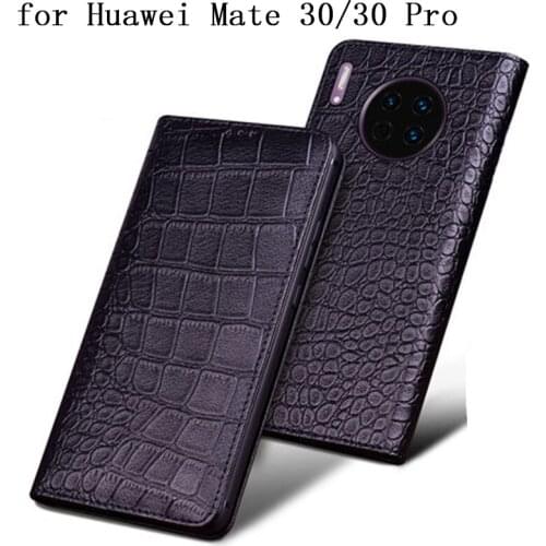 New Luxury Handmade Crocodile Print Case Cover for Huawei Mate 30Pro Case Genuine Cow Leather Shell Bag for Huawei Mate 30 Cases