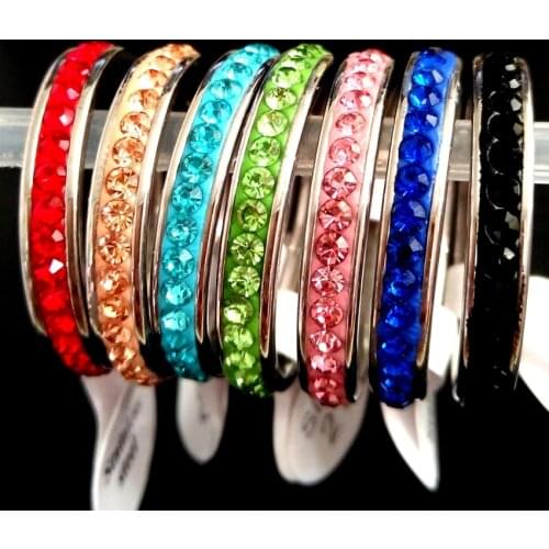 36pcs Colorful One Row Zircon Stainless Steel CZ Wedding Rings Engagement Jewelry Male Female Star Shiny Crystal Finger Ring