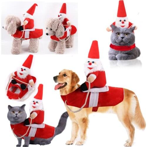 Dog clothes cat Santa Claus supplies pet riding equipment dress Halloween funny small medium dog leotard coat clothes role play