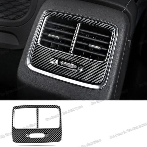 Lsrtw2017 Stainless Steel Car Armrest Vent Outlet Frame Trims for Geely Azkarra Boyue Pro Atlas Emgrand 2020 2021 Carbon Fiber