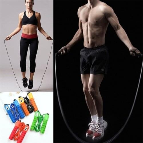 Professionalcounting skipping rope adult childrensponge handle skipping rope fitness fast speed counting adjustable skippingrope