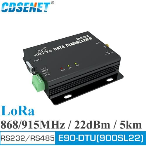 SX1262 SX1268 E90-DTU-900SL22 LoRa Relay 22dBm RS232 RS485 868MHz 915MHz Modbus Receiver RSSI Wireless RF Transceiver