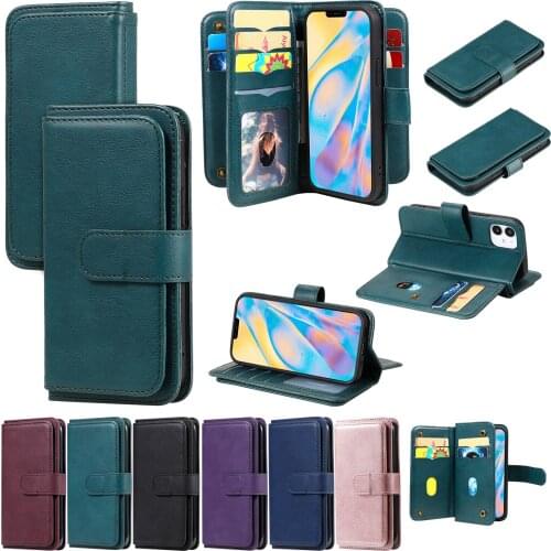 Luxury Flip Wallet Leather Cases for iPhone 12 11 Pro Max XR X XS SE 2020 7 8 Plus Case Multi-card Full Protect Phone Bag Coque
