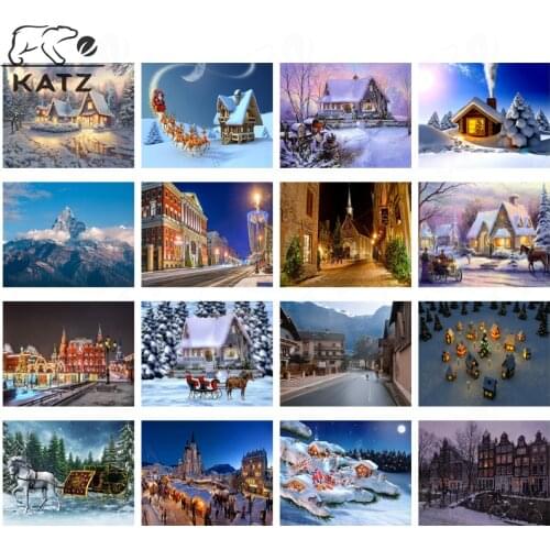 Christmas Snow Scene, Diamond Painting, Cross Stitch, Oil Painting, Fairy-Tale Carriage, Handmade Diy Diamond Mosaic Embroidery