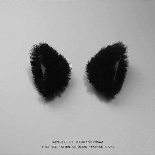 A hairpin with fluffy cat ears