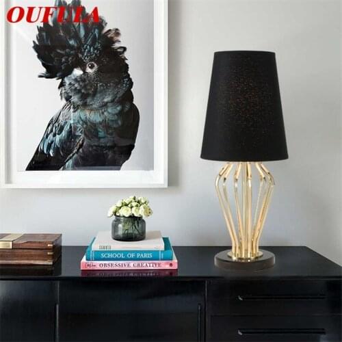 OUFULA Modern Luxury Table Lamps For Bedroom Marble LED Desk Light Home Bedroom Living Room Office Decoration