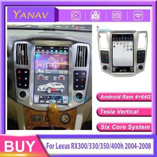 Tesla Autoradio Car GPS Navigation Video Player For-LEXUS RX300/330/350/400h 2004-2008 Car Radio Stereo Vertical Screen Receiver