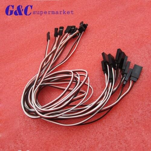 10 Pcs 3 Pin Male to Female RC Servo Extension Cord Cable 50cm Length