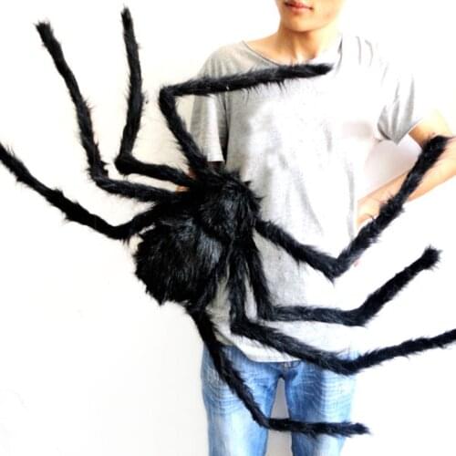 Halloween Decoration Horrible Big Black Furry Fake Spider Size 30/50/75/90cm Creep Trick Or Treat Joking ToysHalloween Props