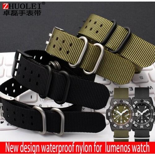 Outdoor Nylon Watch with for Lux 3051 3150 canvas army green watch with 23mm needle buckle