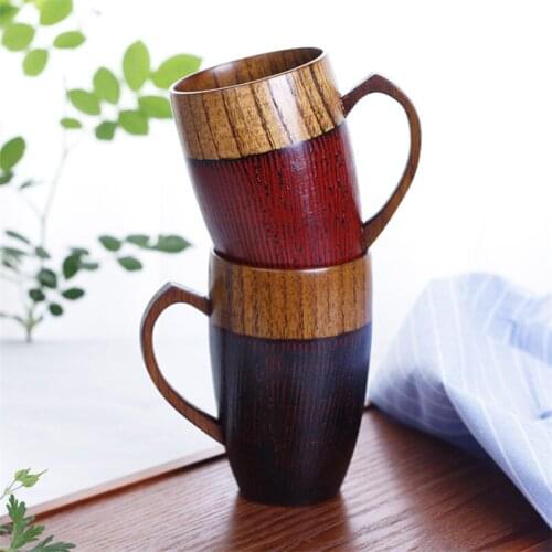 Japanese Handmade Wood Coffee Cup Creative Large Capacity Natural Wood Tea Cup Retro Simple Beer Juice Milk Water Mug Drinkware