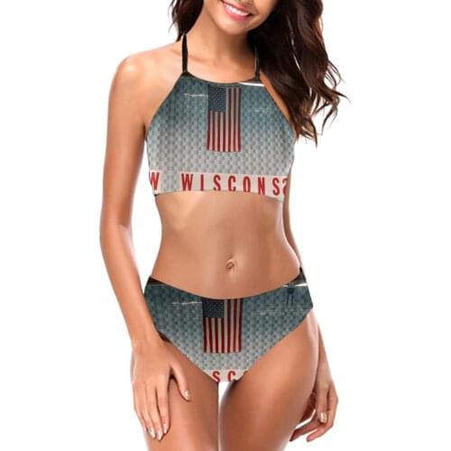 Bikinis On Wisconsin UW Madison Wisconsin Y Exotic 2021 Women Swimsuit Low Waist womens top R333 Women Beach wear