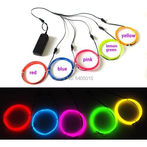 1Meter x 5pcs 2.3mm EL Wire For Holiday DIY Decoration 10 Color Choice Waterproof LED Strip Thread Neon Glow Party Supplise
