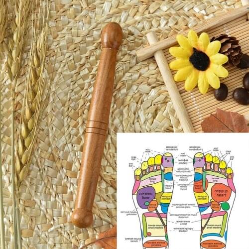 1PCS Foot Body Massager Stick Relieve Muscle Soreness Relaxation Tools Wooden Acupuncture Reflexology Massager