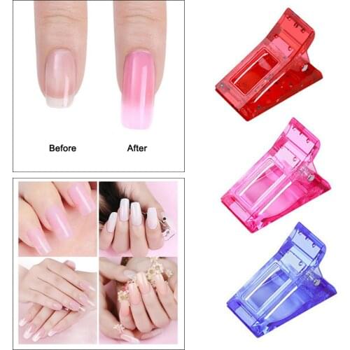 10Pcs Plastic Nail Clips for Quick Building DIY Accessories Manicure DIY Manicure Plastic Extension Clamp