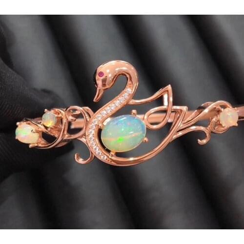 100% Real and Natural Opal Bangle 925 sterling silver Fashion Opal Bangle