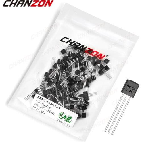 100Pcs BC327C TO-92 PNP Transistor Bipolar Junction BJT Pwerful Triode Tube Fets TO 92 BC 327C -0.8A -50V Integrated Circuits
