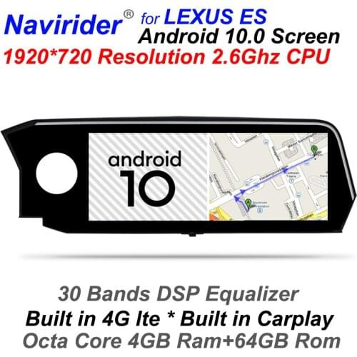 12.3" Car Android 10.0 Radio Bluetooth Head Unit For Lexus ES300H ES350H ES300 ES330 2019 ES350 Multimedia Player GPS Navigation