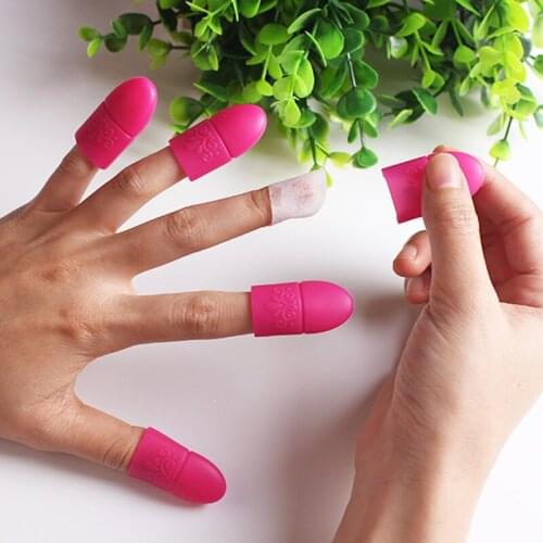 5pcs/Set Nail Polish Removal Silicone Elastic Soak Off Cap Clip Manicure Cleaning Varnish Tool Reuseable Finger Nail Art Tips