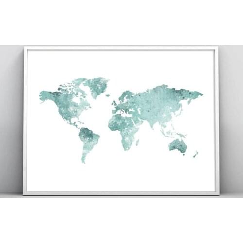 Abstract World Map Nordic Posters And Prints Wall Art Canvas Painting Wall Pictures For Living Room Canvas Art Home Decoration