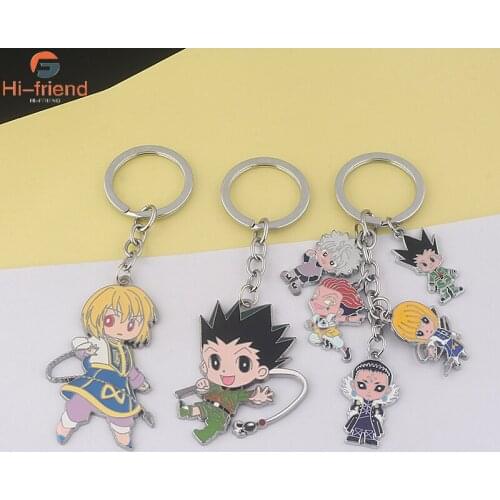 Anime Hunter x Hunter Metal Keychains Gon Killua Zoldyck Kurapika Leorio Hisoka Figures Keyring For Fans Gift jewelry