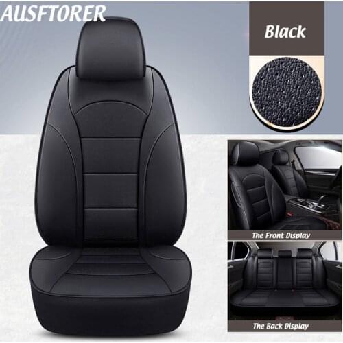 AUSFTORER Custom Cowhide Car Seat Covers for KIA Shuma Seat Cover Car Accessories Genuine Leather Seat Support Protector Styling