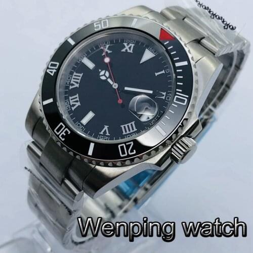 Bliger 40mm New Mens Top Sterile Mechanical Watch Silver Case Sapphire Glass Date Waterproof Luminous Automatic Watch