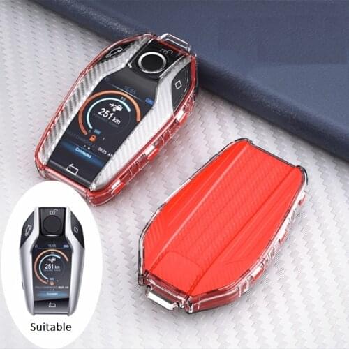 Car Key Cover Case Accessories Shell Imitation Carbon Fiber Sticker For BMW 5 7 Series 530le 730li 740 X3 X4 X5 X7 G11 G12 G30